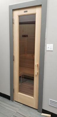 Front door to sauna