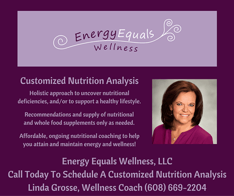 Customized Nutrition Analysis available at Energy Equals Wellness