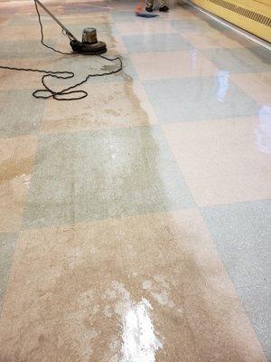 Before & After Floor Stripping & Waxing in Beachwood, NJ