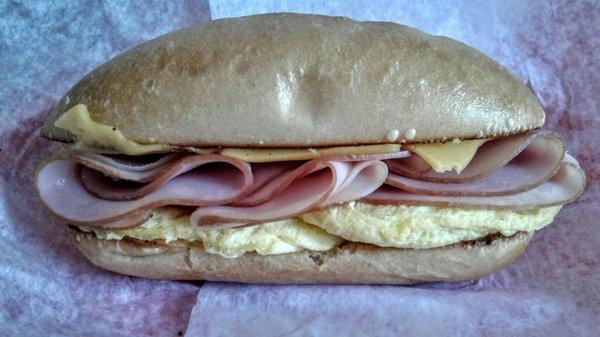 Ham and cheese omelet sub