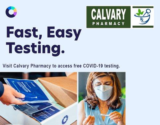 Free COVID-19 self-swab testing is now available at Calvary Pharmacy!  No appointed necessary.