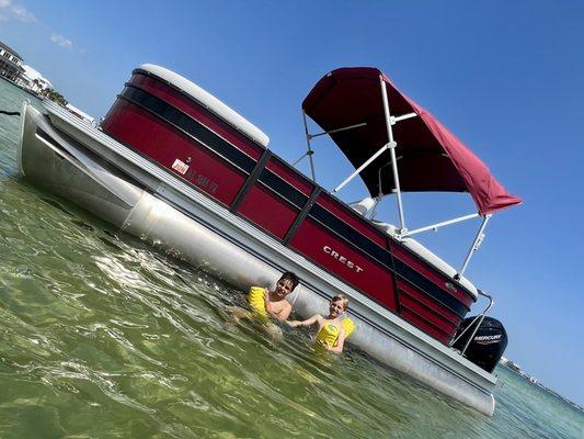 Playing on sandbar