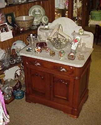 Restored Victorian marble top commode!