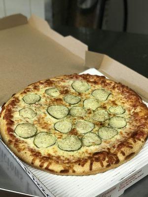 Pickle Pizza with a dash of dry dill