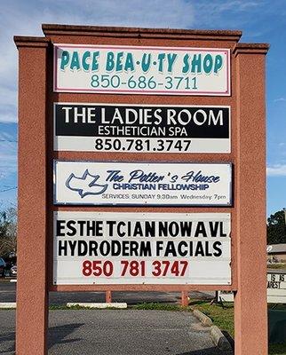 When you come to Pace Florida and you need an Esthetician some to the The Ladies Room Spa, You can go to our website theladiesroomspa.com. T