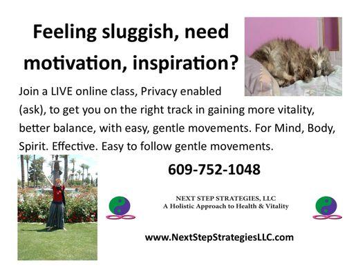 Try our FREE Online Class in Aug & Register for Sept!  Live class with a effective tips to help you bounce back & support mind, body, spirit