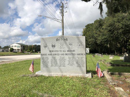 Memorial to the Military buried here