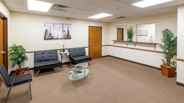 Spacious and comfortable waiting area