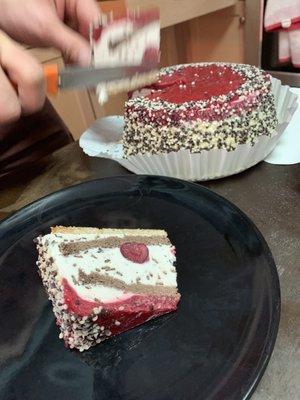 Cherry mousse cake you can defrost