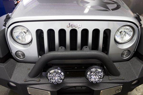 Custom push bumper on a Jeep Wrangler Sport