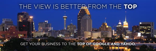 San Antonio's Favorite Local Internet Marketing Company.
  No Contracts, No Set Up Fees, 
  Just a Handshake and Results