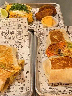 Quesadilla - Carne Asada, Burrito - Pollo Tinga, Mexican Street Corn, Golden Avocado (2 pcs)