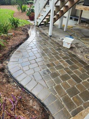 Wrightsville Beach paver patio extension.