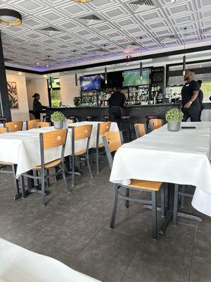 Bar & Side view of inside partial dining area