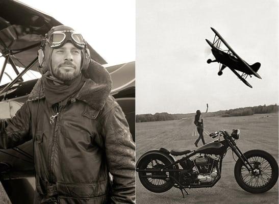 Editorial featuring Gabor Vargas, for MCM Magazine, Sweden, pilot and daredevil by Portrait and Fashion  photographer Florence Montmare