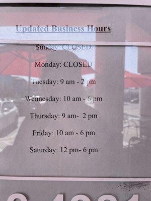 Store hours