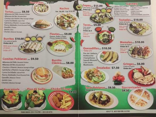 Taquerias Veracruz - Menu Back