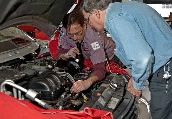 John & Paul diagnosing a driveability issue.