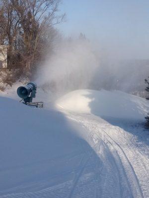 Making snow up front on sundance