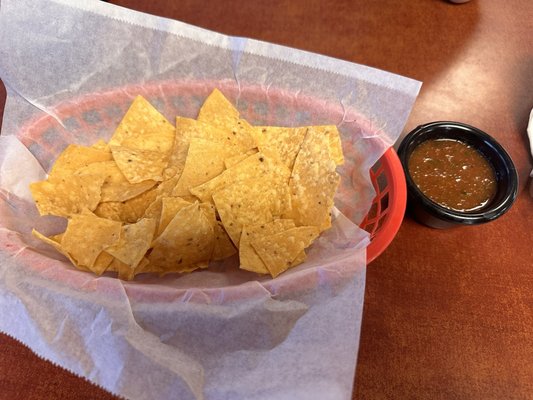 Free chips and salsa as apppetizer