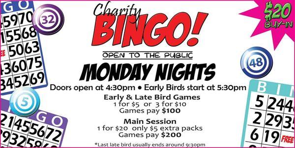 Monday Night Bingo in Fullerton!