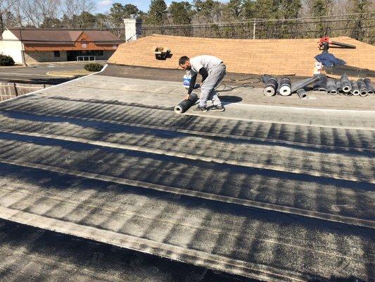 Decking replaced and rubber roof installed.