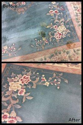 Pet Stain Removal on a Chinese Rug.