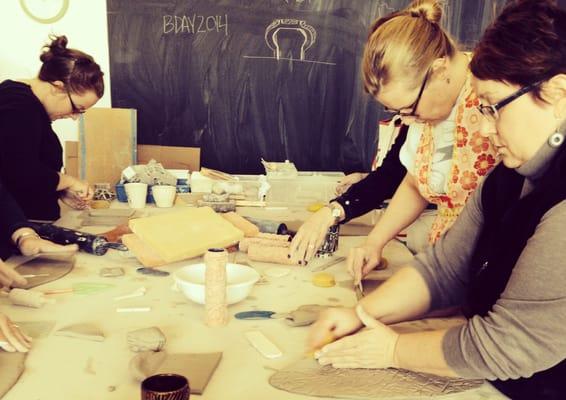 Students at the Soap Dish Workshop