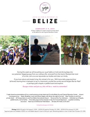 BELIZE RETREAT 2019