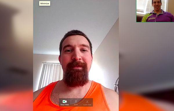 A client through Telehealth getting his questions answered for Strength and Conditioning purposes : )