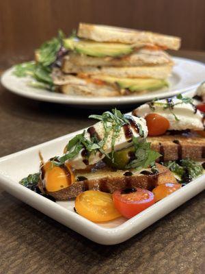 Tomato Burrata salad & Chicken Panini