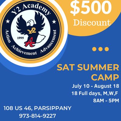 SAT Summer camp flyer