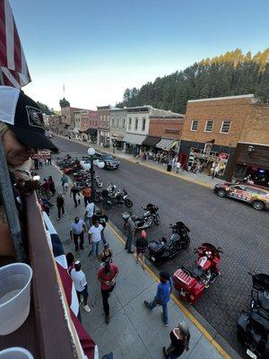 A look at the Main Street in Deadwood from the restaurant roof top bar