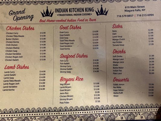 Menu as of Oct-17-2020.