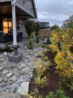 Back yard dry creek bed