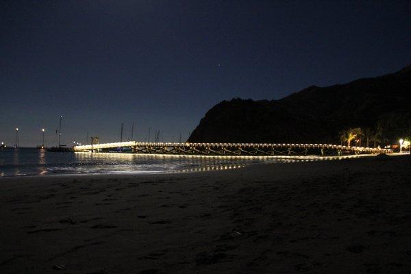 Lighting on a pier on Catalina Island