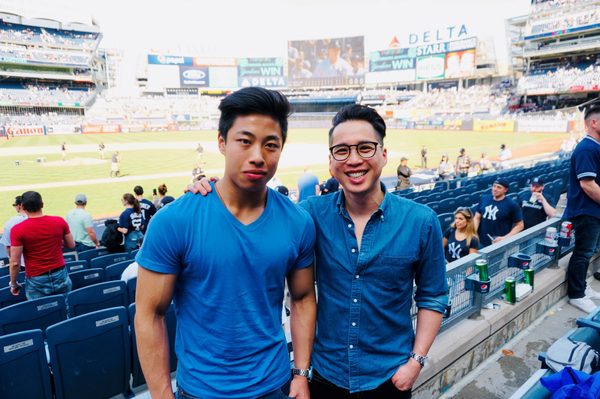 Big Brother and Little Brother on their monthly outing to a Yankees game.