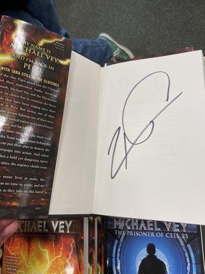 Signed Michael Vey book