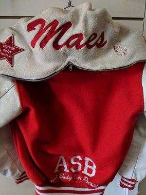 Custom Varsity Letterman Jacket with hood. Make it as simple or detailed as you like!