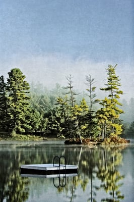 Misty fall morning in Freedom, NH