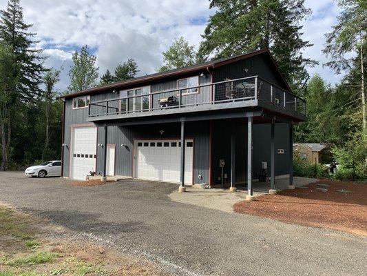 2 car garage with RV Garage. Apartment above.