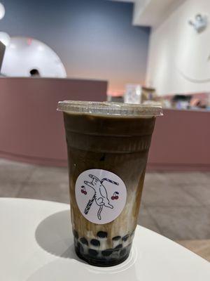 Hojicha Latte with Boba