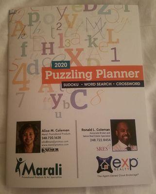 Sample 2020 Puzzle Book Planner