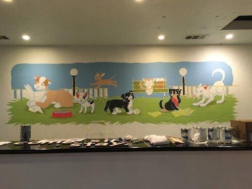 Mural. Each of the dogs in the mural were fosters through the Silicon Valley pet project