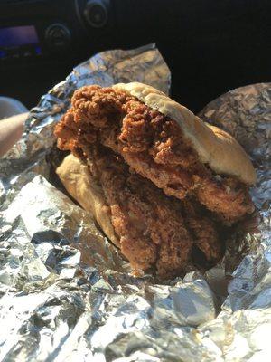 Chicken sandwich with TWO chicken breasts