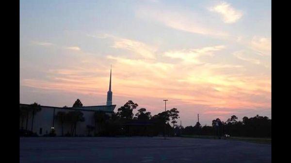 Church at sunset from hwy 98