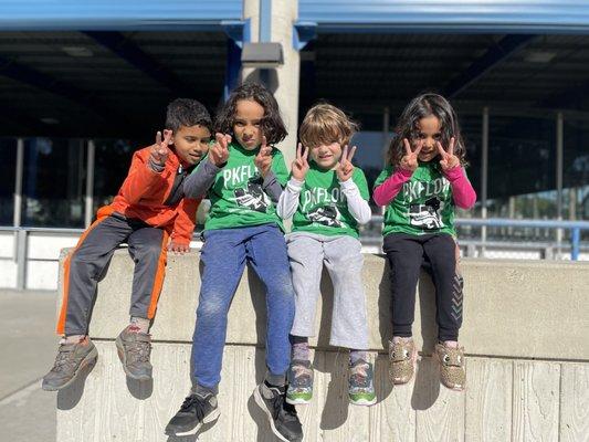 PKFlow kids outside training Parkour at Wilson Park at Torrance Farmers Market.