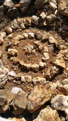 A stone sacred spiral in our mine built in 2011