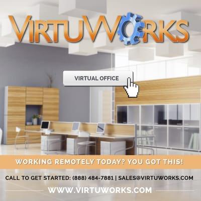 VirtuWorks - Remote or Virtual Office space ? Check. Call us today to see how we can get your business Cloud ready! Mention this Ad on Yelp.