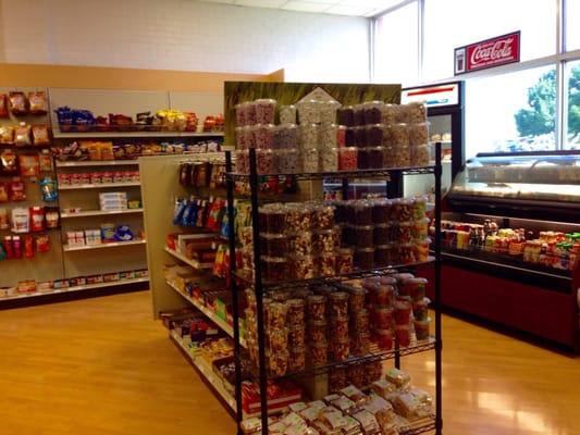 Snacks and refreshments for purchase inside bookstore.